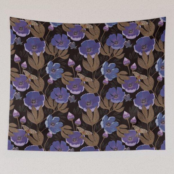 Item preview, Purple Velvet Blooms & Celestial Butterflies designed and sold by phatlizzardart.