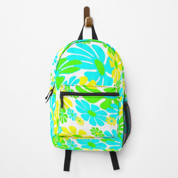 Item preview, 60's Retro Liquid Flowers in Lime Green, Aqua Blue and Yellow designed and sold by MellowCat.