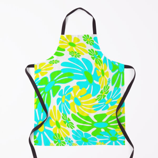 Item preview, 60's Retro Liquid Flowers in Lime Green, Aqua Blue and Yellow designed and sold by MellowCat.