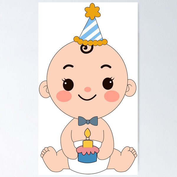 Item preview, Cute Baby Birthday Illustration designed and sold by DesignbyAnnaM.