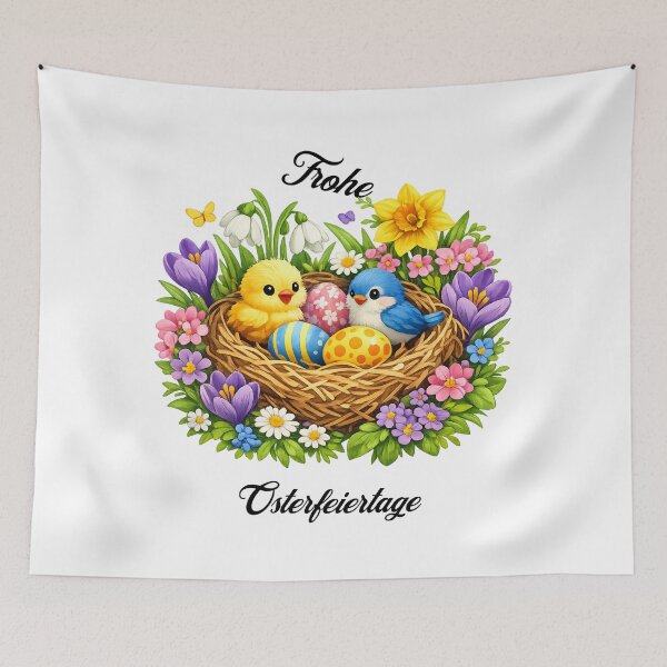 Item preview, Spring magic in a bird's nest – Romantic Easter T-shirt design with chicks & blossoms designed and sold by CoolContent Factory.