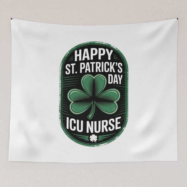 Item preview, Funny ICU Nurse Gift - Retro Shamrock designed and sold by EverydayThreadz.