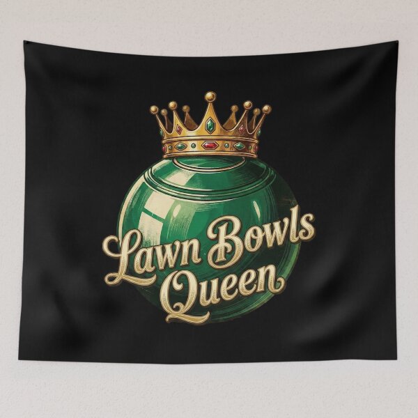 Item preview, Vintage Lawn Bowls Queen - Elegant Emerald Bowl & Gold Crown designed and sold by NewRedLady.