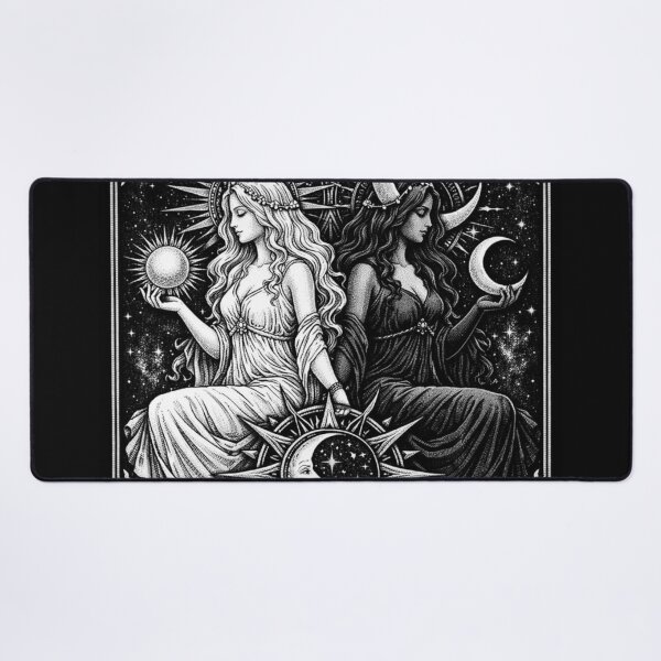 Item preview, Divine Sun & Moon Twin Goddesses – Gothic Tarot Celestial Shirt designed and sold by wanado.