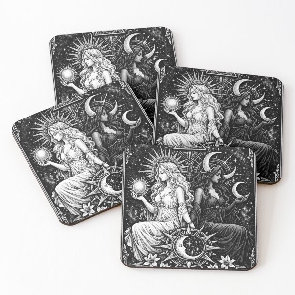 Item preview, Divine Sun & Moon Twin Goddesses – Gothic Tarot Celestial Shirt designed and sold by wanado.