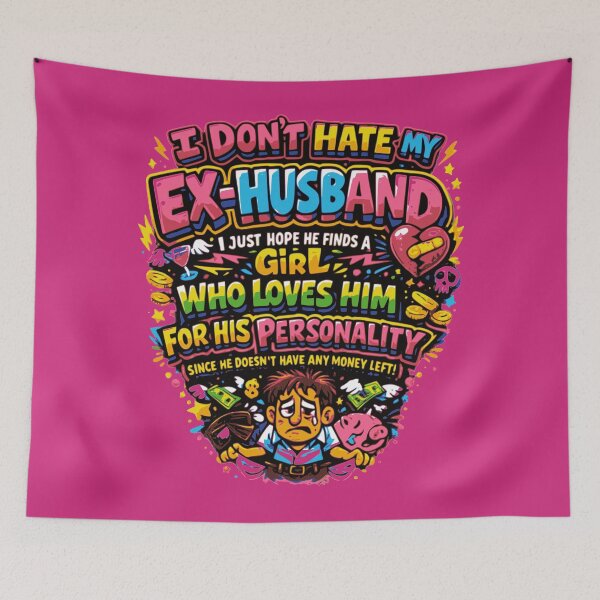 Item preview, Savage Ex Husband Joke T-Shirt – “I Don’t Hate My Ex-Husband” Funny Divorce Humor Graphic | Bold Colorful Breakup Quote Design For Women designed and sold by PixieArtStudio.