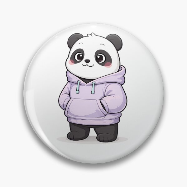 Item preview, Cute Hoodie Panda Sticker – Aesthetic Kawaii Panda in Pastel Purple Hoodie Minimal Design designed and sold by snaperos.