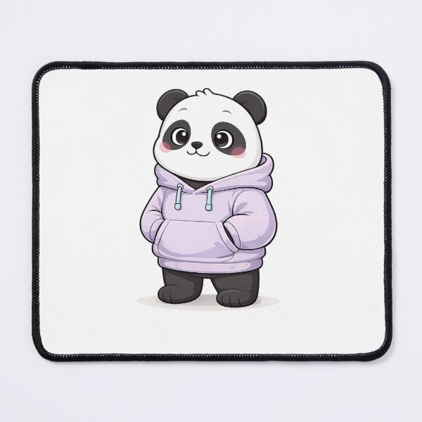Item preview, Cute Hoodie Panda Sticker – Aesthetic Kawaii Panda in Pastel Purple Hoodie Minimal Design designed and sold by snaperos.