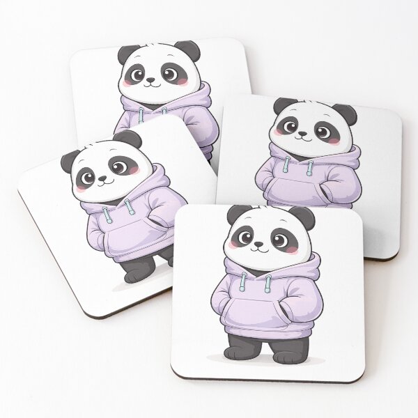 Item preview, Cute Hoodie Panda Sticker – Aesthetic Kawaii Panda in Pastel Purple Hoodie Minimal Design designed and sold by snaperos.