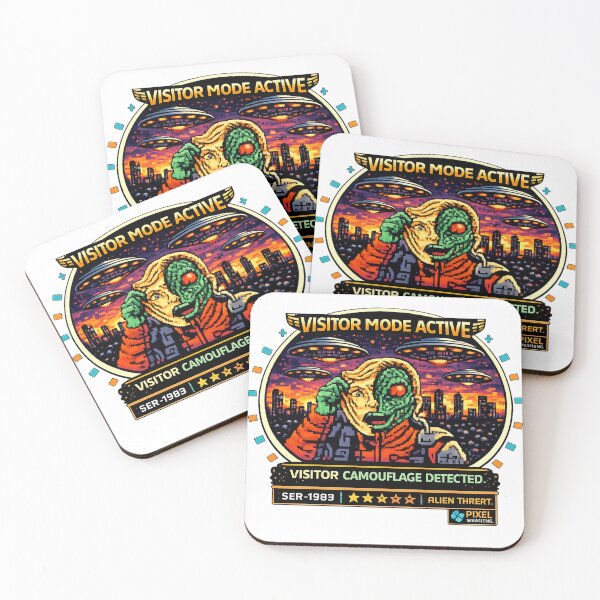 Item preview, The Visitors - Pixel Invasions Badge designed and sold by Xeiboo.