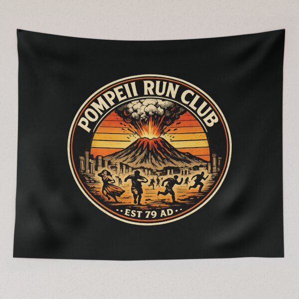 Item preview, Pompeii Run Club – Vintage Dark Humor Volcano Parody  designed and sold by SidTastic .