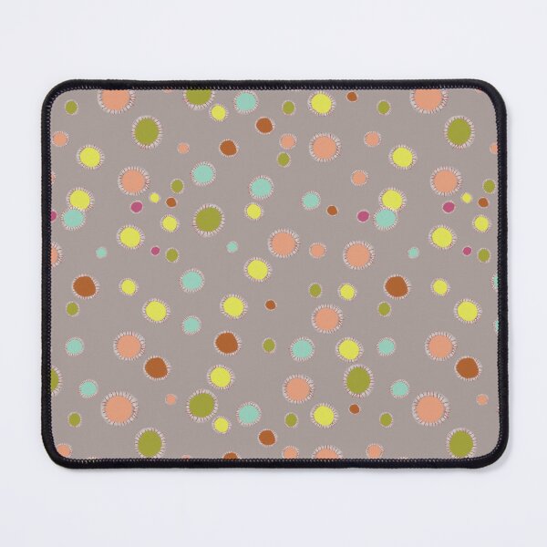 Item preview, Mid-Century Mod Embroidered Dots on grey designed and sold by phatlizzardart.