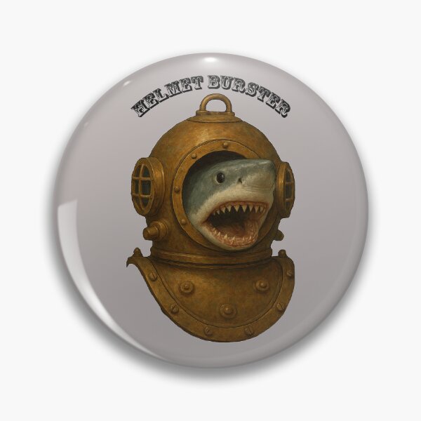 Item preview, Vintage Diving Helmet with a Shark Coming Out of the Front Port URM designed and sold by urmaddad.
