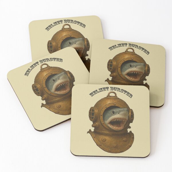 Item preview, Vintage Diving Helmet with a Shark Coming Out of the Front Port URM designed and sold by urmaddad.