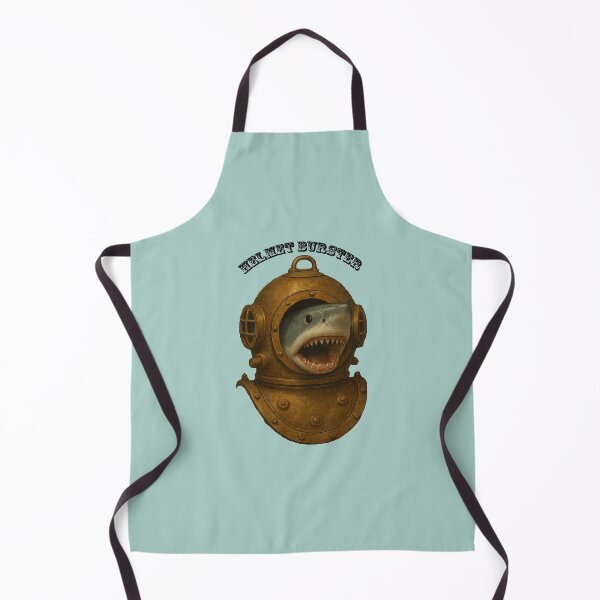 Item preview, Vintage Diving Helmet with a Shark Coming Out of the Front Port URM designed and sold by urmaddad.