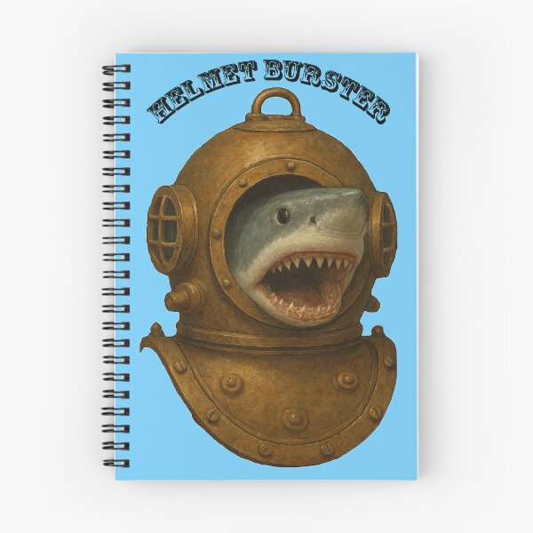 Item preview, Vintage Diving Helmet with a Shark Coming Out of the Front Port URM designed and sold by urmaddad.