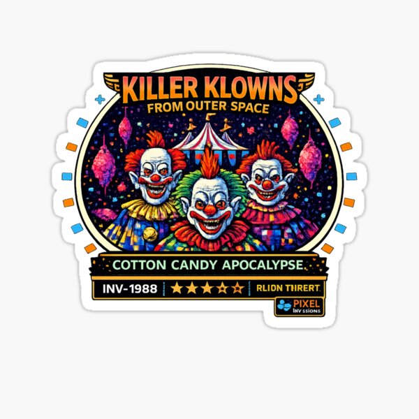 Killer Klowns from Outer Space - Pixel Invasions Badge Sticker