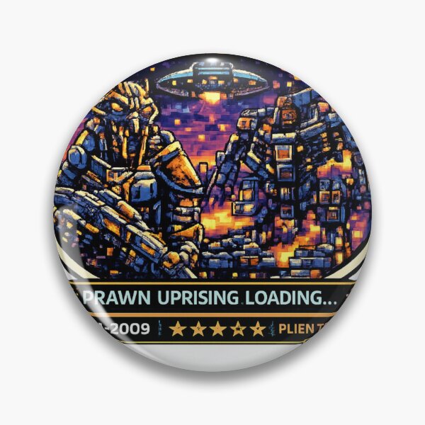 Item preview, District 9 - Pixel Invasions Badge designed and sold by Xeiboo.