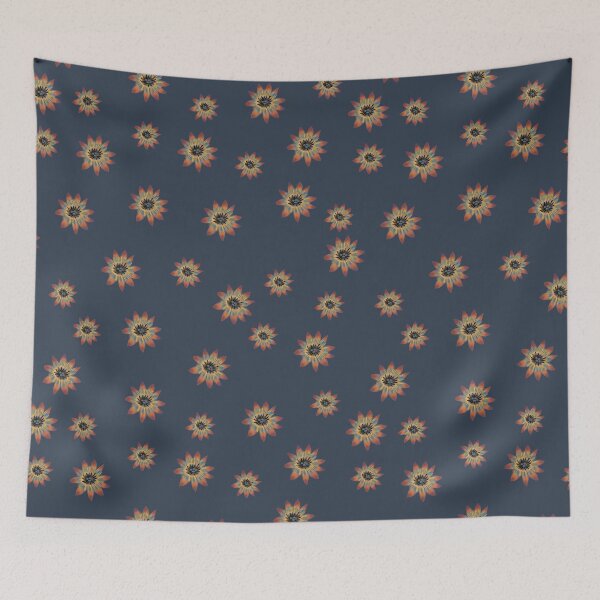 Item preview, Golden Starflowers on Deep Blue designed and sold by phatlizzardart.