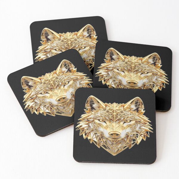 Item preview, Geometric Golden Wolf Head Mechanical Jewelry Design designed and sold by ItzLacarth.