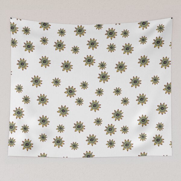 Item preview, Golden Starflowers on bright white designed and sold by phatlizzardart.