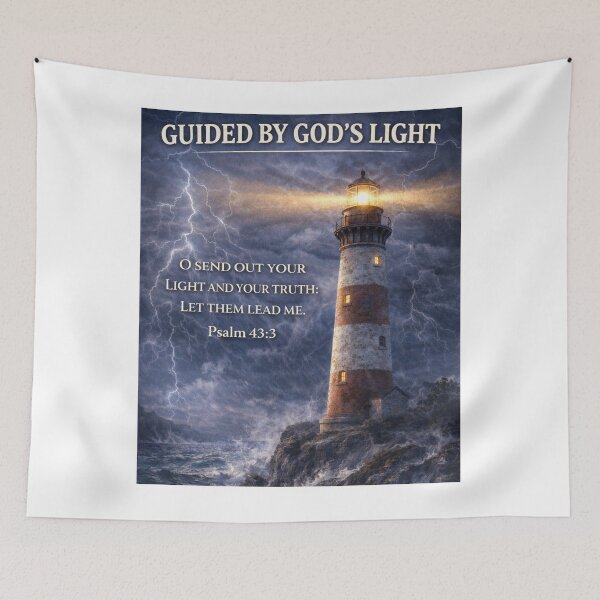 Item preview, Guided By God’s Light Lighthouse Storm  designed and sold by Prayful.