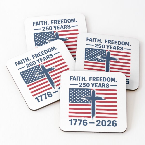 Item preview, Faith Freedom 250 Years 1776–2026 – Patriotic Christian USA Flag Cross Anniversary Design designed and sold by Polarisofficial.