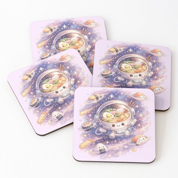 Item preview, Cute Ramen Astronaut Illustration – Kawaii Cosmic Food Art designed and sold by MeghannsMinimalMeals.