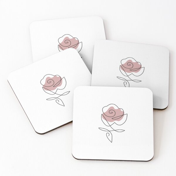 Item preview, Single Rose Line Art – Dusty Rose Minimalist Print designed and sold by NuvoraNest.