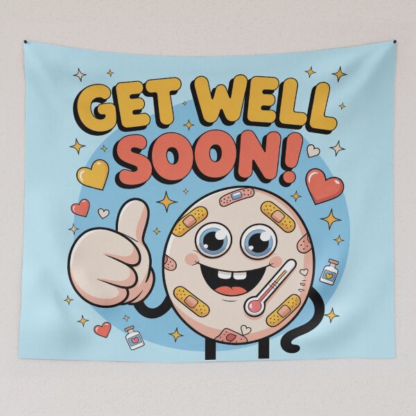 Item preview, Thumbs Up Bandaged Buddy Get Well Soon - Cheerful Cartoon Recovery designed and sold by Midnight Veil Designs.