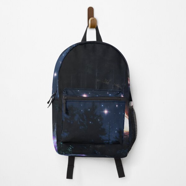 Item preview, Cyberpunk Camping – Neon Holographic Code Screen Under Stars designed and sold by LuxeBuzz.