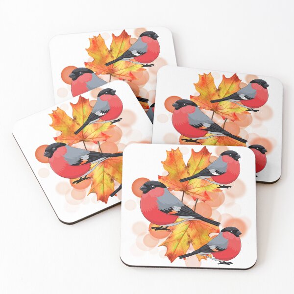 Item preview, Red and Black Birds with Leaves – Aesthetic Illustration designed and sold by iamKRUK.