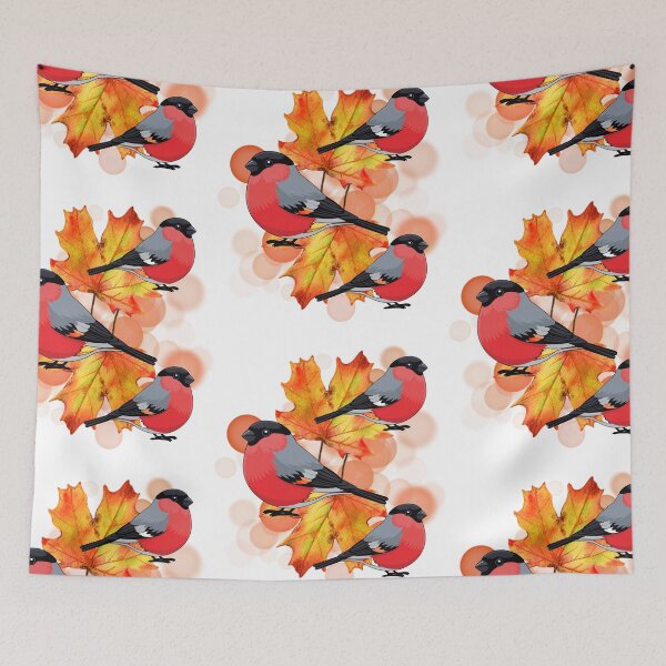 Item preview, Red and Black Birds with Leaves – Aesthetic Illustration designed and sold by iamKRUK.