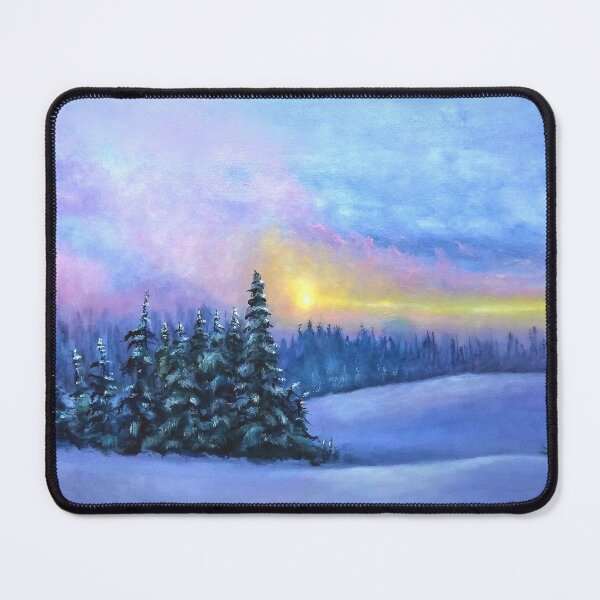 Item preview, Winter sunset landscape oil wall art painting  designed and sold by Natart1004.
