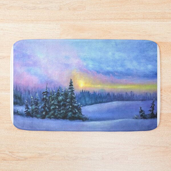 Item preview, Winter sunset landscape oil wall art painting  designed and sold by Natart1004.
