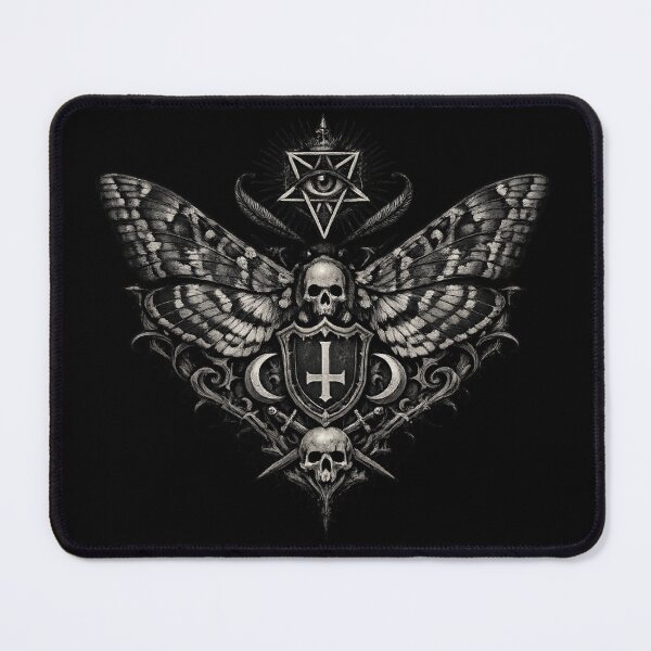 Item preview, Occult Moth Sigil | Gothic Skull Heraldry Emblem designed and sold by Mouraludia.
