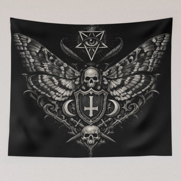 Item preview, Occult Moth Sigil | Gothic Skull Heraldry Emblem designed and sold by Mouraludia.