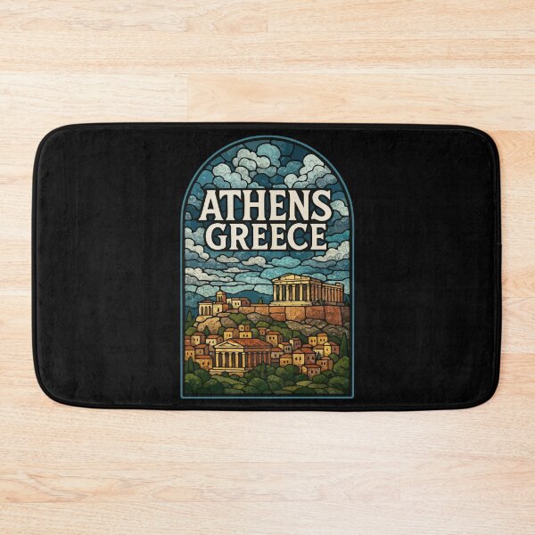 Item preview, Athens Greece Stained Glass Art Travel designed and sold by TomFrontierArt.
