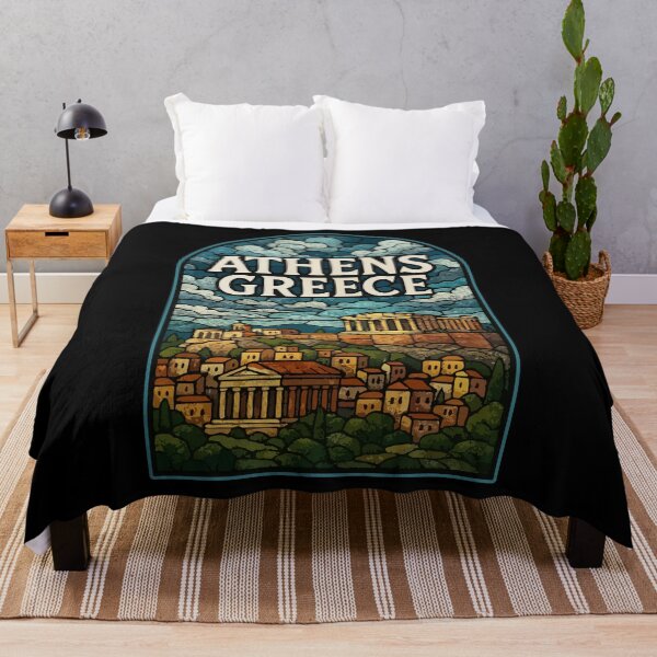 Item preview, Athens Greece Stained Glass Art Travel designed and sold by TomFrontierArt.