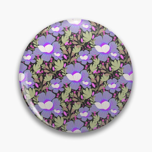Item preview, Violet Floral Pattern with Sage Green Leaves designed and sold by Clara Fruggeri.