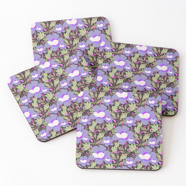 Item preview, Violet Floral Pattern with Sage Green Leaves designed and sold by Clara Fruggeri.