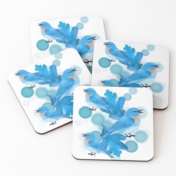 Item preview, Blue Birds with Leaves – Aesthetic Illustration designed and sold by iamKRUK.
