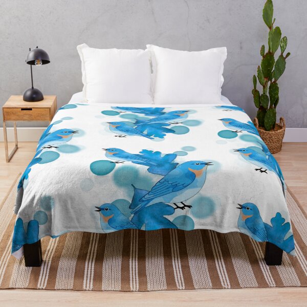 Item preview, Blue Birds with Leaves – Aesthetic Illustration designed and sold by iamKRUK.