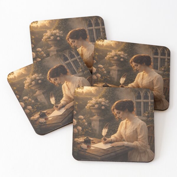 Item preview, Victorian Rose Garden Letters - Quill Writing Wax Seal Art designed and sold by ArtFreshStudio.