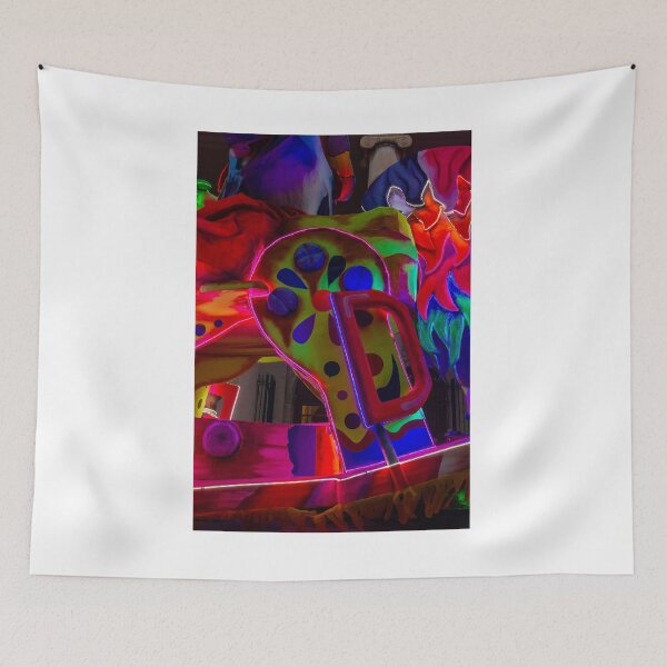 Item preview, Colorful Neon Carnival Float With Bright Lights and Abstract Sculptures at Night Parade Celebration designed and sold by Nmallia.