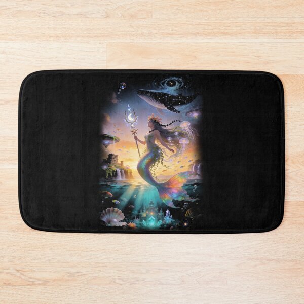 Item preview, Mermaid holding a scepter surrounded by whale and seashell designed and sold by TOTO GUYANA.