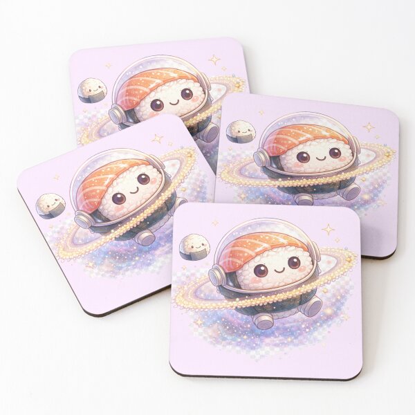 Item preview, Sushi Astronaut Illustration – Kawaii Cosmic Food Art designed and sold by MeghannsMinimalMeals.