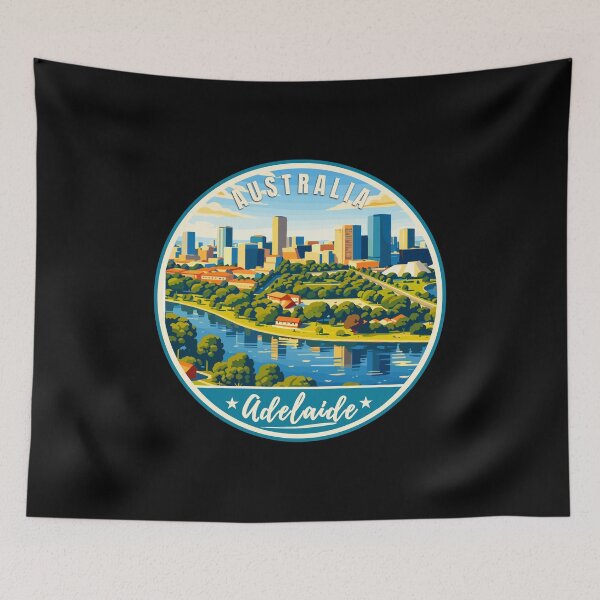 Item preview, Adelaide in South Australia, Retro Travel Art Circle Emblem designed and sold by MaateoDesign.