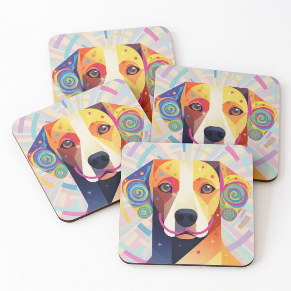 Item preview, Geometric Psychedelic Dog: Rainbow Bark designed and sold by Trend cool.
