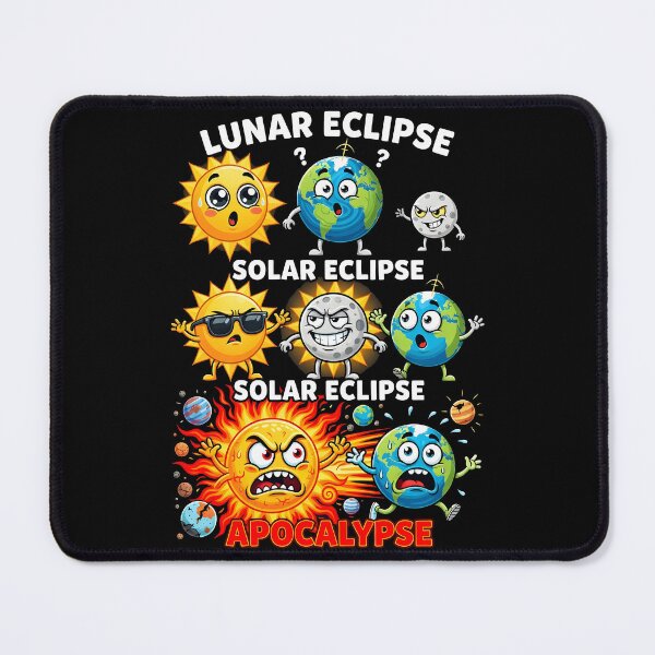 Item preview, Funny Solar System Funny Eclipse Cartoon – Lunar, Solar & Apocalypse Space Humor Shirt designed and sold by Uglyandcute.